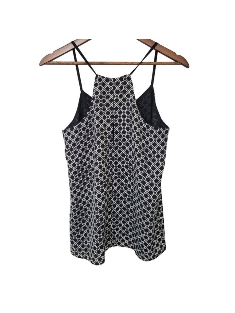 Gievergate Geometric Print Racerback Cami Womens Size S/M Black White Y2K - Picture 2 of 9